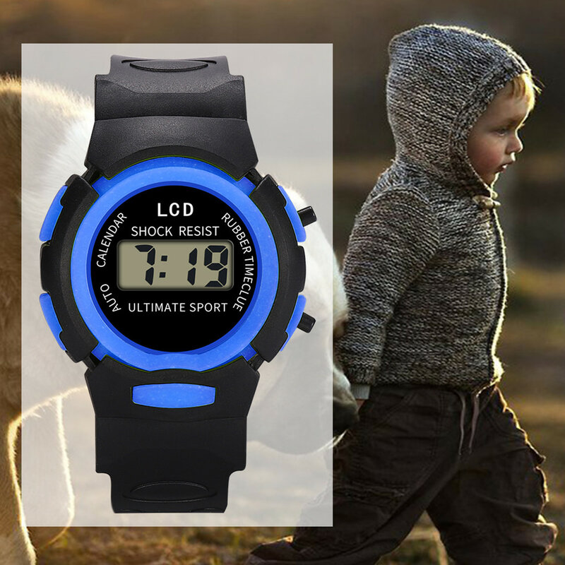 ساعة يد إلكترونية LED مقاومة للماء للأطفال ، تناظرية ، رقمية ، رياضية ، يومية ، كاجوال ، حياة ، أطفال ، بسيطة ، عصرية