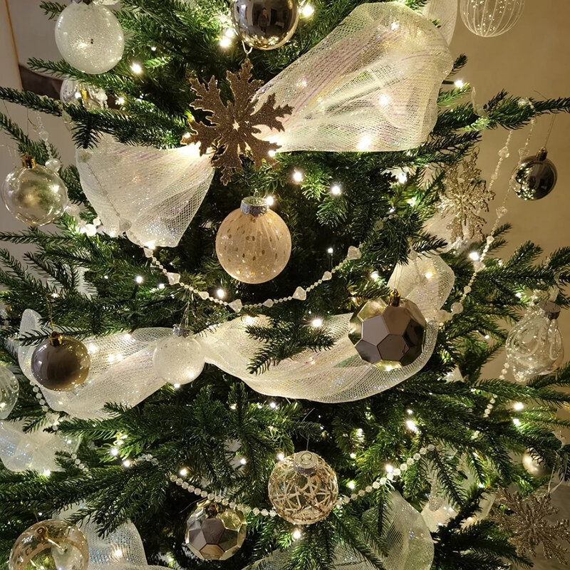 عيد الميلاد شبكة تول لفة النسيج شجرة قلادة ، عيد ميلاد سعيد ديكور للمنزل ، هدايا عيد الميلاد ، DIY بها بنفسك الحرفية ، السنة الجديدة ، 2023
