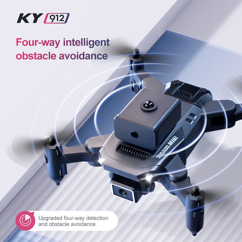 جديد KY912 طائرة صغيرة بدون طيار 4K HD كاميرا ضغط الهواء ارتفاع ثابت أربعة جوانب تجنب عقبة المهنية طوي كوادكوبتر لعبة