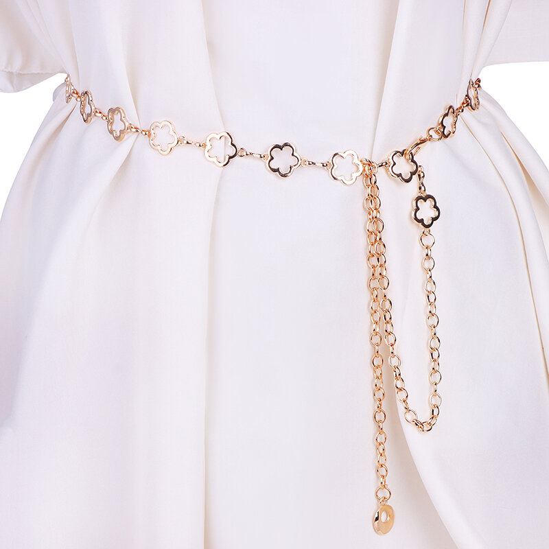 النساء أحزمة معدنية بسيطة Vintage الفضة الذهبي الهيب هوب مصمم موضة الخصر سلسلة الديكور فستان السيدات مجوهرات اكسسوارات