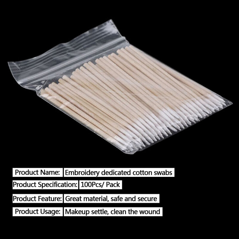 أعواد قطنية الخشب المتاح الوشم Microblading أدوات تجميل دائم آمنة صحية لمستحضرات التجميل الجمال لينة عصا ممسحة براعم تلميح