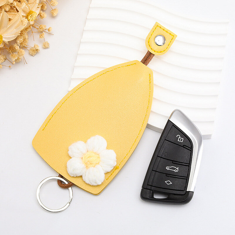 غطاء مفتاح جلد إبداعي قابل للسحب ، واقي لطيف ، فوب مفتاح سيارة مع خطاف حامل ، أكمام مفاتيح ذات سعة كبيرة ، حقائب المفاتيح