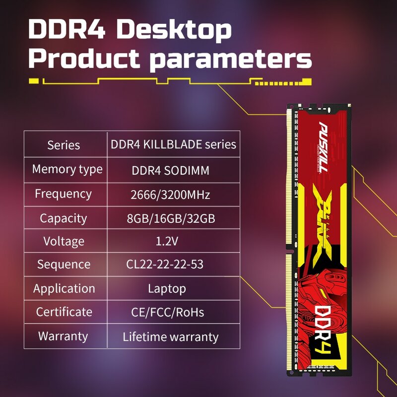 بوسيل ميموري رام DDR4 8GB 4GB 16GB 2400mhz 2133 2666mhz UDIMM الكمبيوتر عالية الأداء ذاكرة عشوائيّة للحاسوب المكتبي