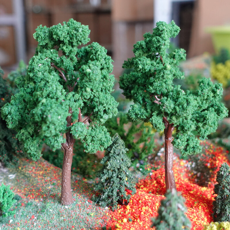شجرة اصطناعية بلاستيكية للسكك الحديدية القطار ، شجرة نموذج بوتيك ، نموذج تخطيط المناظر الطبيعية ، رائجة البيع ، 4 قطعة