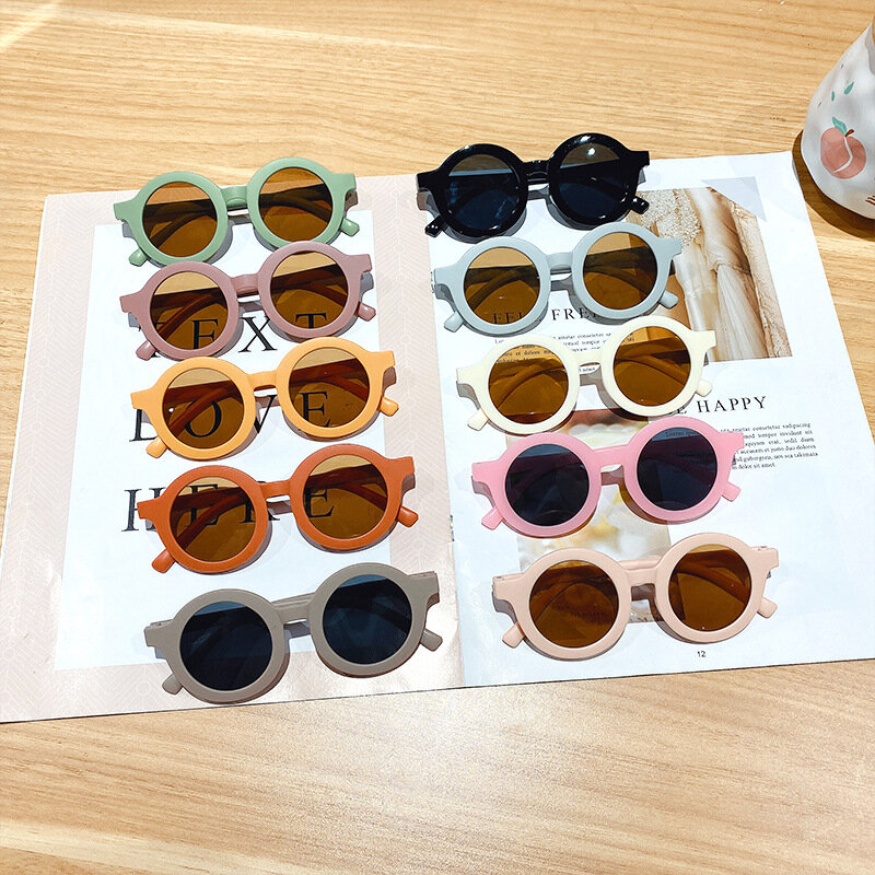 نظارات شمسية كلاسيكية للحماية من الشمس للأولاد والبنات ، الألوان ، حماية العينين ، الطفل الرضيع ، شخصية الأطفال ، UV400 ،