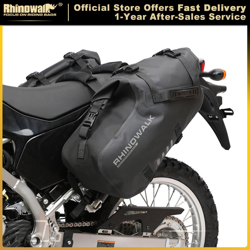حقيبة رانوووك للدراجات النارية 100% مقاومة للماء 18L/28L/48L سعة كبيرة 2 قطعة حقيبة دراجة نارية عالمية تناسب سرج الحقائب الجانبية