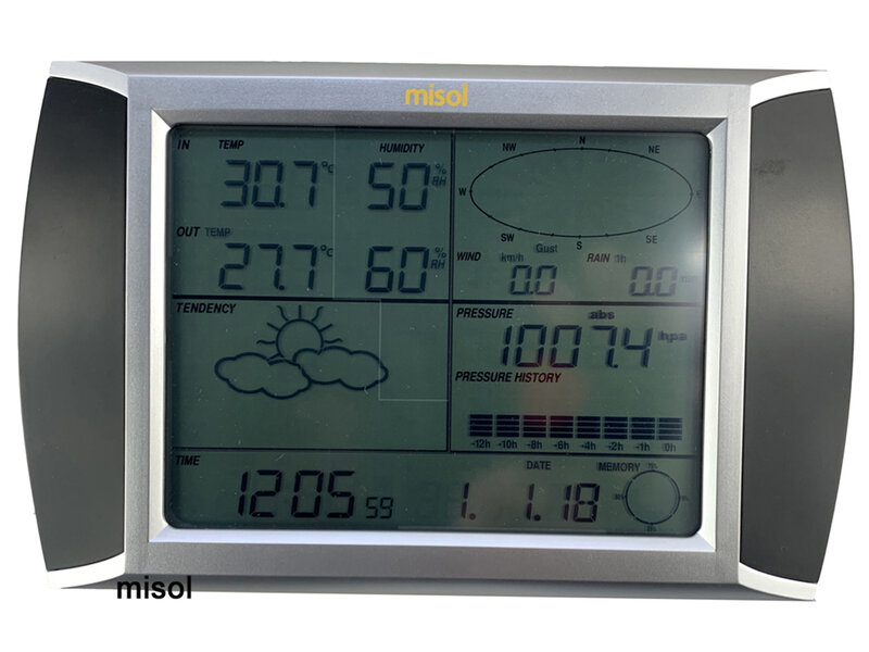 MISOL/محطة الطقس المهنية/PC اتصال سرعة الرياح اتجاه الرياح المطر متر ضغط درجة الحرارة الرطوبة/الشمسية