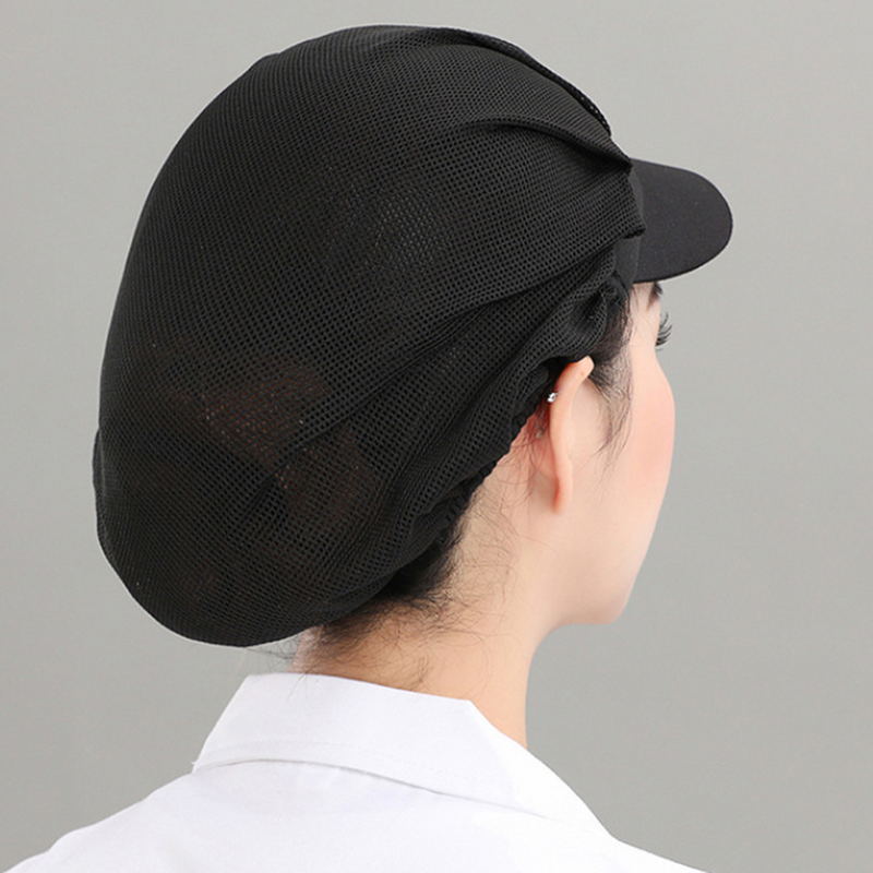 قبعة عمل شبكية مرنة قابلة للتعديل للتنفس ، قبعة طاه ، قبعة صغيرة لأعمال المطبخ