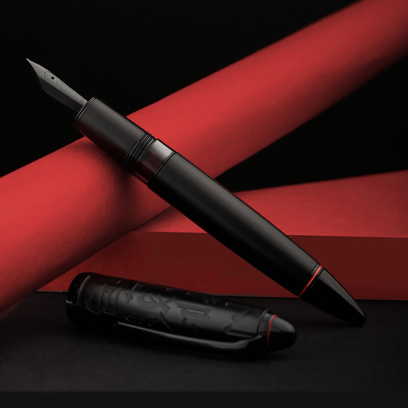 جديد HongDian N6 أسود مكبس قلم حبر الراتنج EF/F/سكين طويل بنك الاستثمار القومي جميلة طوربيد سحابة غطاء عازل الأعمال مكتب الكتابة