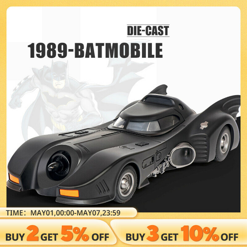سيارة مصبوبة في قالب مع شخصية باتمان ، ألعاب للأطفال والكبار ، سوداء