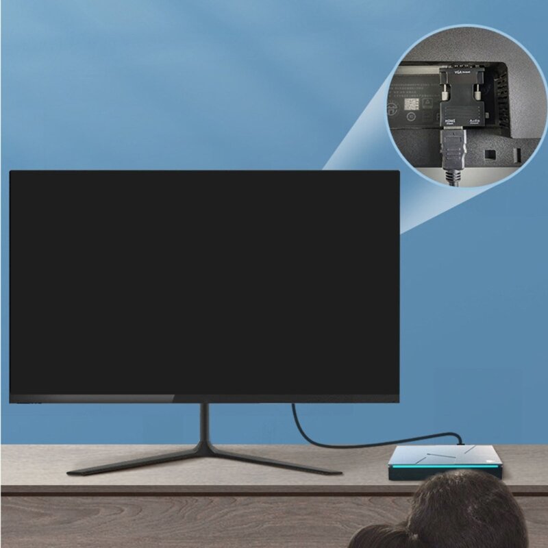 F3KE HDMI أنثى إلى VGA ذكر موصل محول العارض HDTV شاشة الكمبيوتر المحمول فك التشفير موصل
