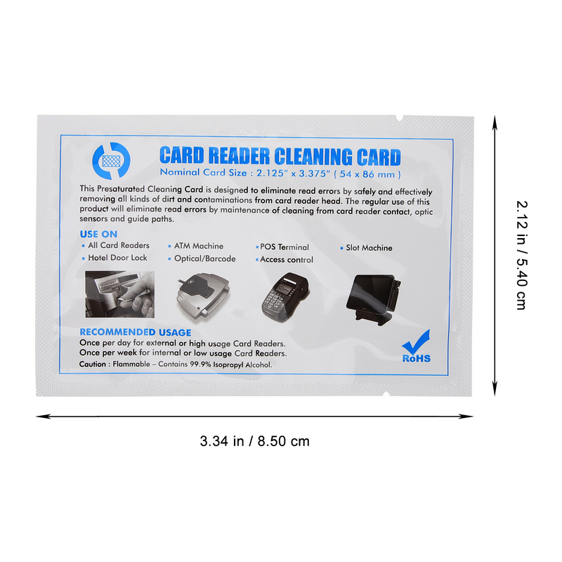 منظف قارئ بطاقات التنظيف القابل لإعادة الاستخدام ، منظف ماكينة بطاقات الائتمان ، لجميع الأغراض ، 10.