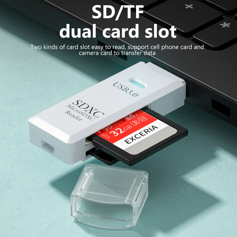 قارئ بطاقة ذاكرة عالي السرعة ، 2 في 1 ، USB 3.0 ، Micro SD ، TF ، كاتب متعدد البطاقات ، محول ، محرك أقراص فلاش ، ملحقات الكمبيوتر المحمول