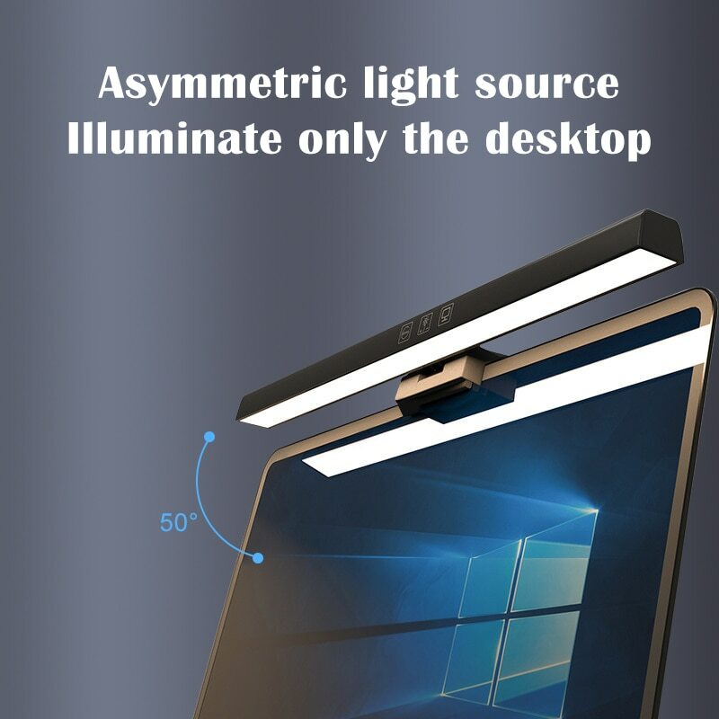 مشبك ضوء شاشة الكمبيوتر ضوء غير متماثل حماية للعين في المهجع ، مصباح معلق على الشاشة