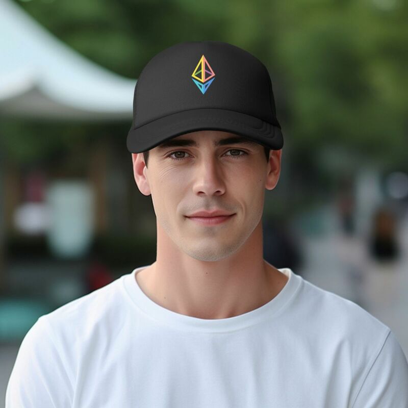 قبعة بيسبول ملونة من الإيثيريوم للبالغين ، قبعات شبكية
