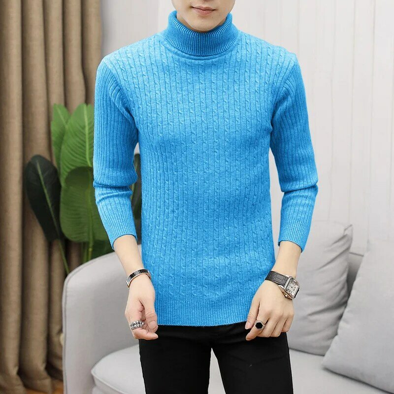 New Multi Colors New-Coming Autumn Winter Top Solid Color Pull Pullover  Knitted Women's Turtleneck Oversize Men Sweater