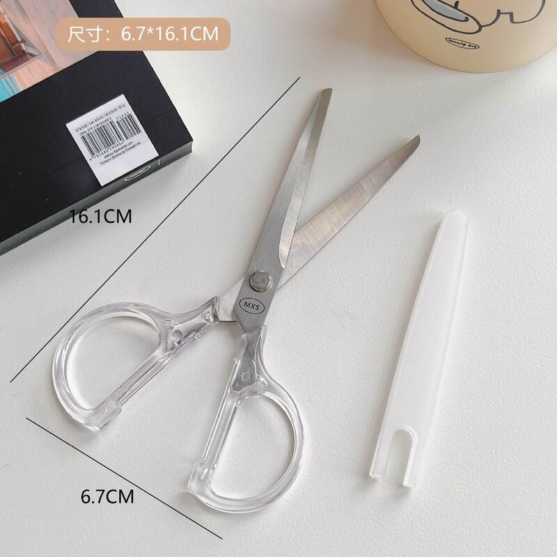 INS 1pc Simplicity Handle Stationery Scissors Home Furnishing Soft Decor Journal Students Cutting Tools Office School Supplies