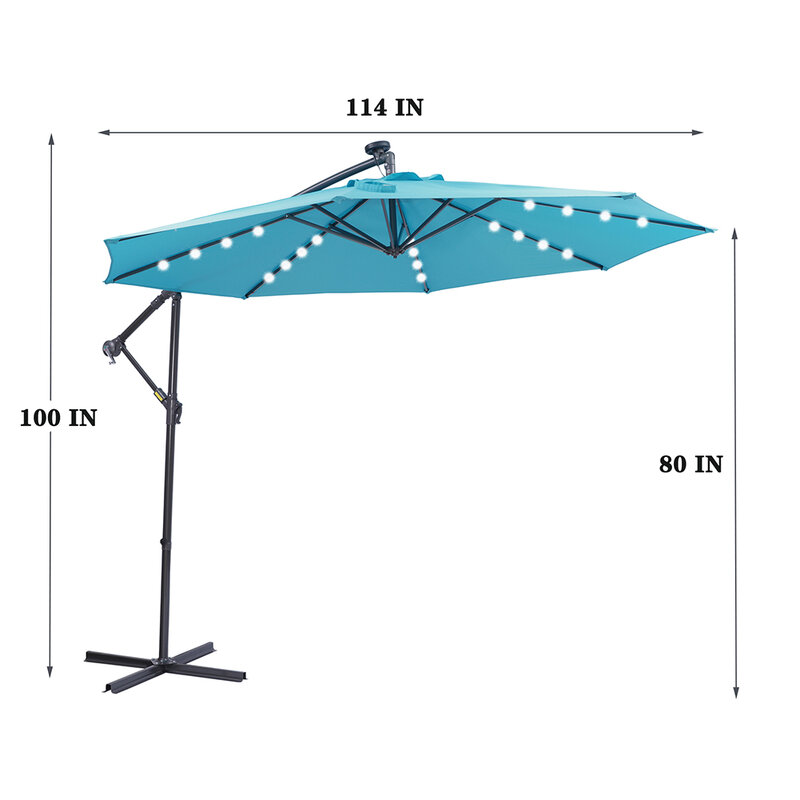 مظلة فناء مع فتحة تهوية ، طاقة شمسية ، فناء ، تعليق ، فناء خلفي ، حديقة ، 32 مصباح ليد ، 10 أقدام