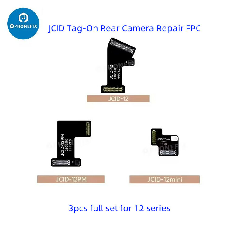 JC عدم إزالة العلامة على الكاميرا الخلفية إصلاح FPC فليكس آيفون 12 13 14 برو ماكس كاميرا المنبثقة نافذة إصلاح FPC كابل لا لحام