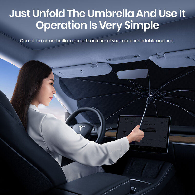 مظلة أمامية مقاومة للرياح لتسلا ، الزجاج الأمامي للسيارة ، واقي الشمس ، غطاء أشعة الشمس ، إكسسوارات السيارة ، الطراز 3 ، الطراز Y ، الدوران ،