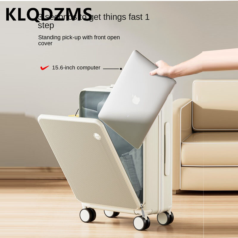 KLQDZMS-حقيبة تروللي كمبيوتر متعددة الوظائف ، صندوق صعود مفتوح أمامي ، شحن USB ، حقيبة حامل أكواب ، 20 بوصة ، 24 بوصة ، 26 بوصة