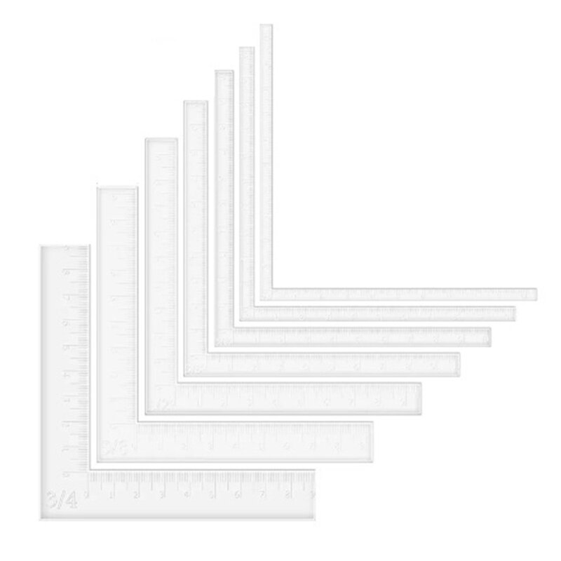 مساعدو زوايا البطاقات الورقية ، مجموعة أدوات تحديد المواقع ، مساطر أكريليك سكرابوكينغ لإعداد مجموعة طبقات البطاقات ، 7 * لكل مجموعة