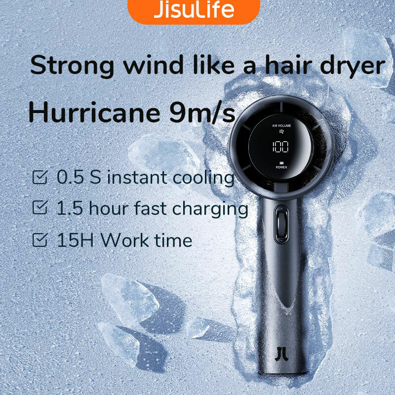 JISULIFE-مروحة يدوية خالية من الشفرة محمولة ، 100 سرعات الرياح ، مروحة صغيرة محمولة باليد ، مراوح شخصية قابلة لإعادة الشحن USB ، مروحة كهربائية للرموش