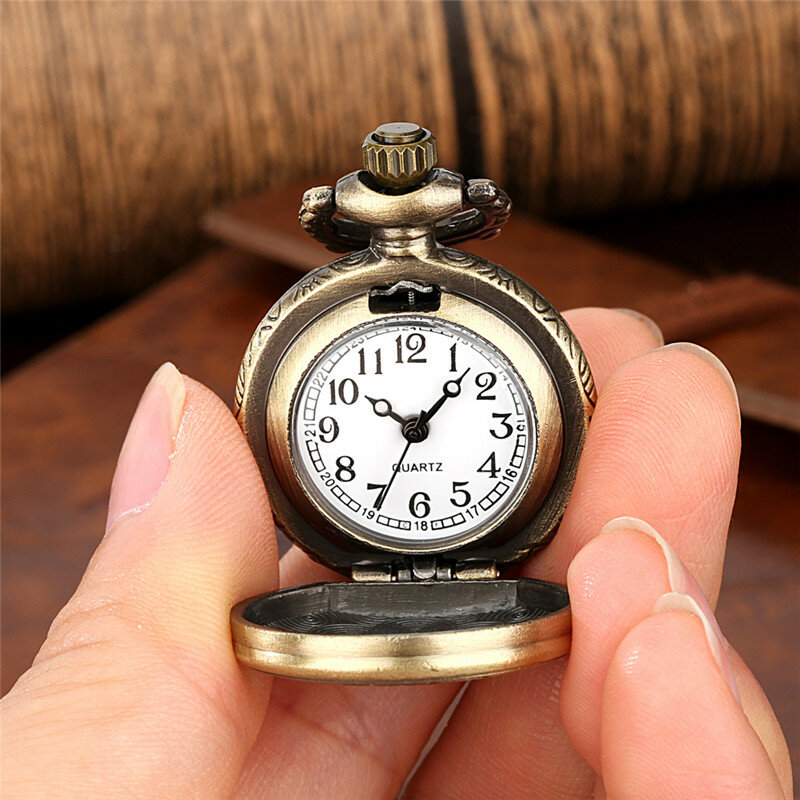 قديم موضة ريترو حجم صغير تصميم الرجال النساء قلادة ساعة الجيب كوارتز ساعة حركة مع سترة سلسلة جمع reloj