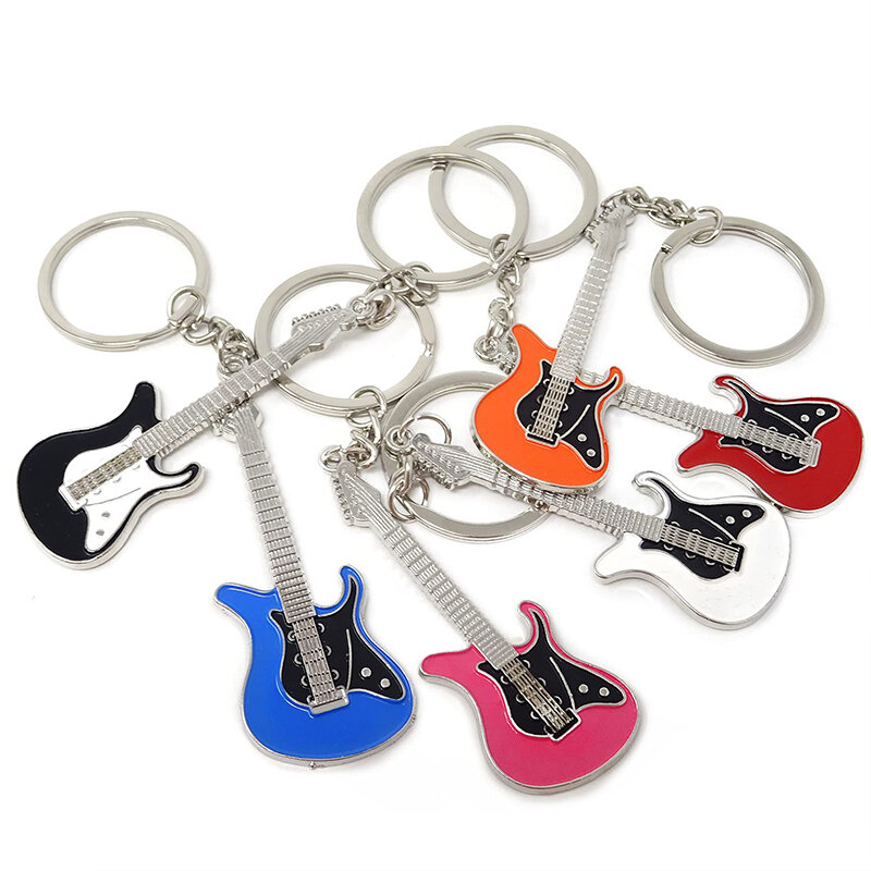 لطيف الغيتار مصغرة المفاتيح للرجال ، باس مفتاح سلسلة ، حلقة للأطفال ، سيارة كيرينغ ، الغيتار الكهربائي مفتاح حامل ، 60 قطعة