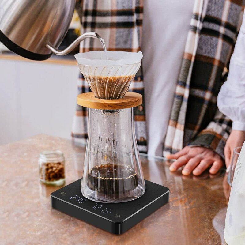 ميزان رقمي للقهوة مع مؤقت ، اسبريسو يو إس بي 3 ، بحد أقصى. وزنها في مقياس عالي الدقة بأونصة/مل/جم