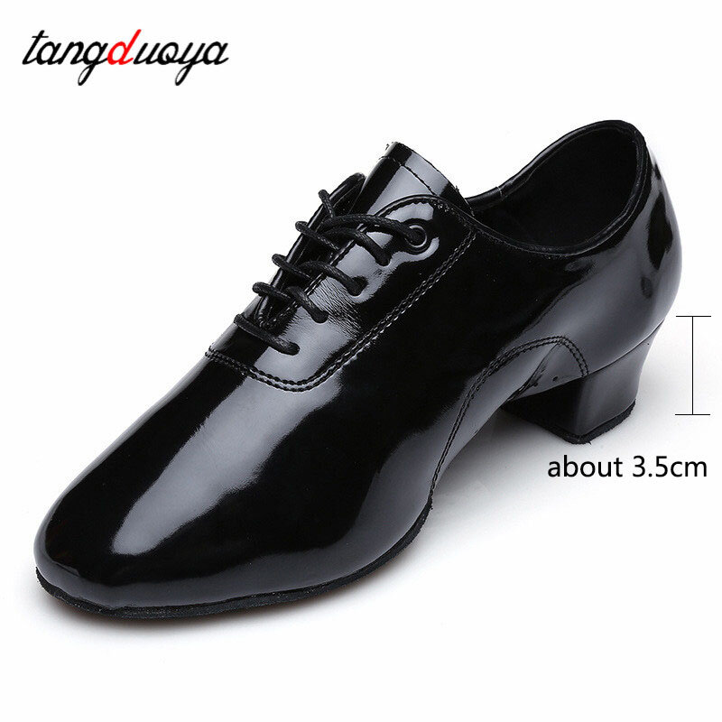 جديد الرجال اللاتينية الرقص أحذية قاعة الرقص التانغو رجل اللاتينية الرقص أحذية للرجل الصبي الاطفال الرقص أحذية رياضية الجاز 3.5 سنتيمتر الكعوب حجم 24-45