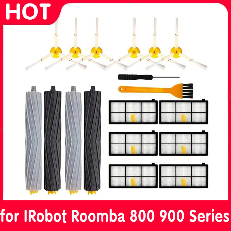 ل iRobot Roomba أجزاء عدة سلسلة 800 860 865 866 870 871 880 885 886 890 900 960 966 980 الرئيسية الجانب فرشاة هيبا تصفية الغبار حقيبة