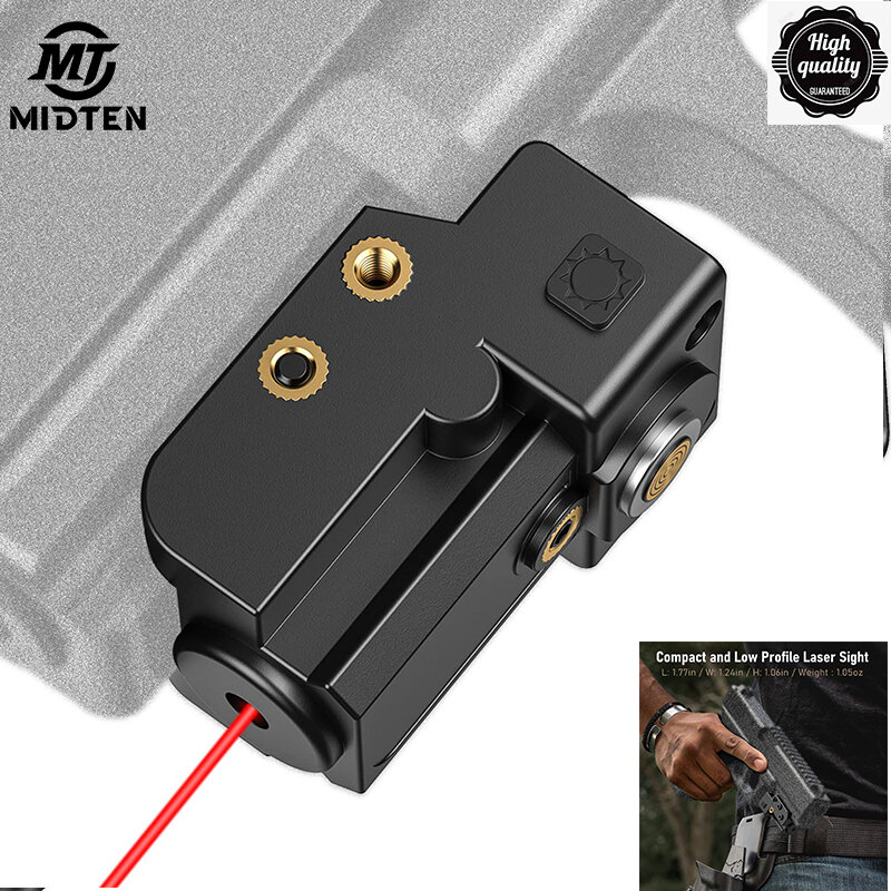 MidTen Laser Sight مغناطيسي USB قابل لإعادة الشحن للمسدس المدمج ذو المظهر المنخفض مع مفتاح تشغيل وإيقاف يمكن استخدامه بكلتا اليدين
