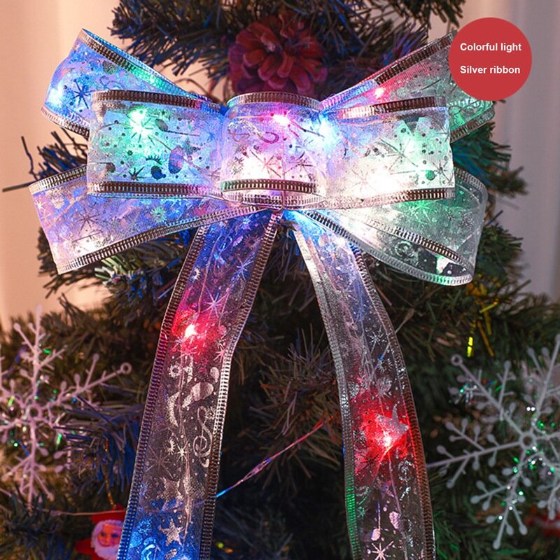 4M 40Leds Christmas Tree Ribbon Light Decoration String Lights DIY Lace Bows String Light Home Decors New Year Light