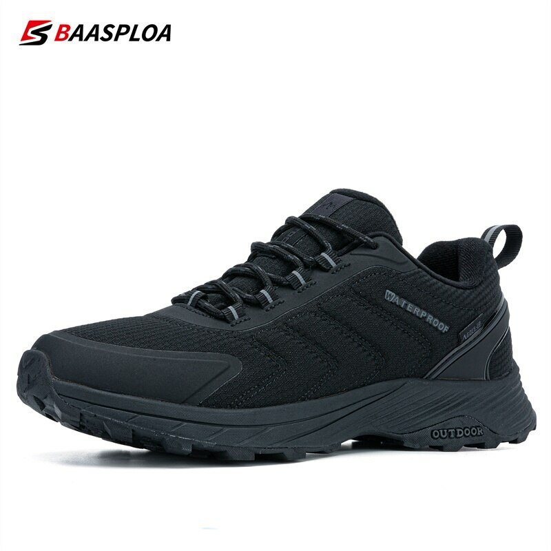 حذاء رياضي Baasploa للرجال مقاوم للاهتراء حذاء رياضي غير قابل للانزلاق حذاء رياضي رجالي للتخييم في الهواء الطلق للربيع والخريف