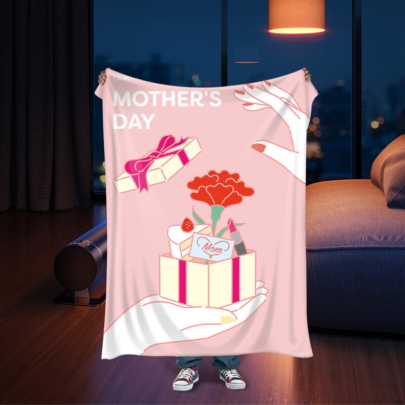 بطانية من الفانيلا مخصصة لعيد الأم ، صور شخصية ، هدية عيد الأم ، هدية عيد الميلاد ، جديدة