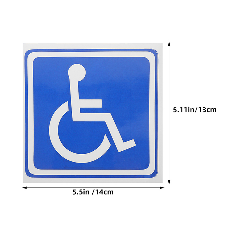 ملصقات لاصقة لراية السيارة للمعاقين ، لافتات المعاقين ، نافذة وقوف السيارات ، رمز الكرسي المتحرك ، 6 أوراق