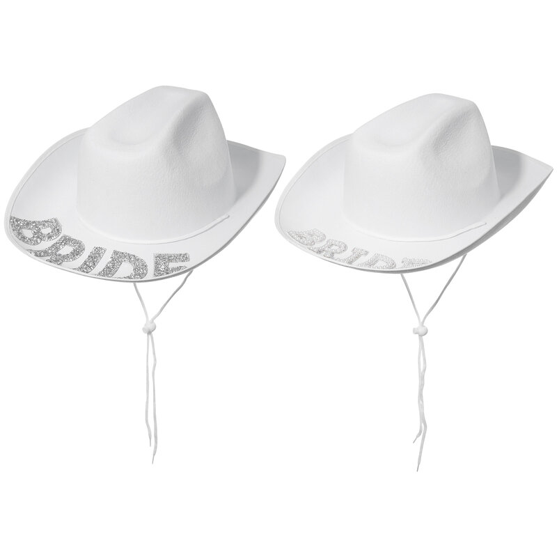 White Diamond Bridal Wedding Cowboy Hat For Women Cowgirl Hats Wide Brim Panama Western Costume Wedding Photoshoot Supplies