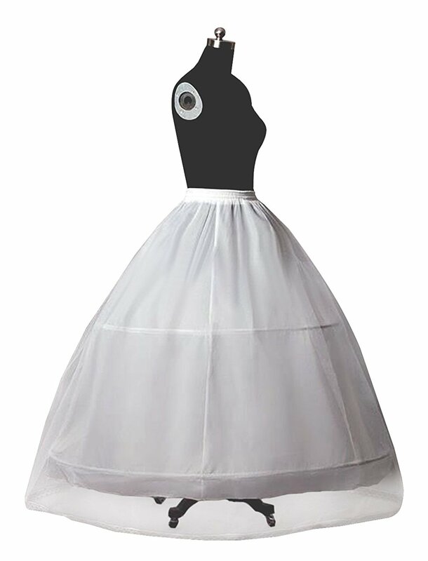 ثوب نسائي زفاف Crinoline للنساء فستان زفاف a-line تنورة كاملة زلة 2 الأطواق طول الأرض عادي و حجم كبير