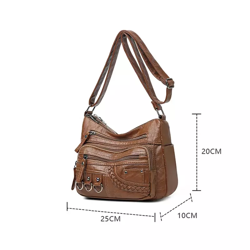 محفظة جلدية متعددة الجيوب للنساء ، حقائب يد عتيقة فاخرة للسيدات ، حقائب كتف كروس ، جودة عالية ،