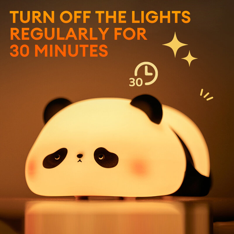 الباندا-ضوء ليلي سيليكون ، مصباح حيوان لطيف ، قابل لإعادة الشحن ، مستشعر لمس ، عاكس الضوء ، مصباح بجانب السرير ، غرفة أطفال