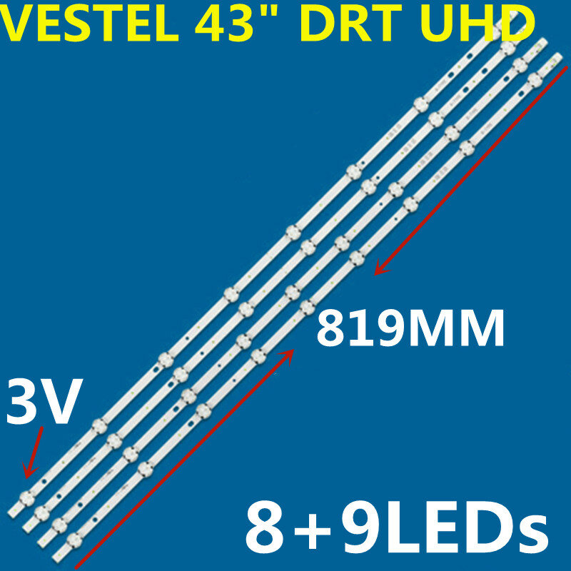 LED قطاع ل VESTEL 43 "DRT UHD A/B-TYPE 17DLB43VER3-A B VES430QNDL-2D-U11 LED43292UHDFVP 43U5766DB 43U6663DB 43HT1700 43R6010