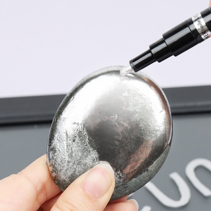 Haile جديد مرآة ماركر مجموعة أقلام السائل ، الفضة السائل مرآة الكروم لتقوم بها بنفسك الفن الراتنج الطلاء الانتهاء علامة معدنية الحرف اليدوية الطلاء Pe
