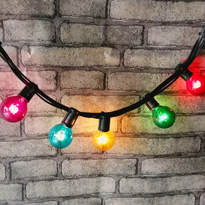 G40 RGB الملونة LED ضوء سلسلة ، خمر اكليل في الهواء الطلق ، أكاليل الشارع ، الجنية الإضاءة ، الزفاف الزخرفية ، عيد الميلاد ، E12 ، 7 واط ، 20 متر