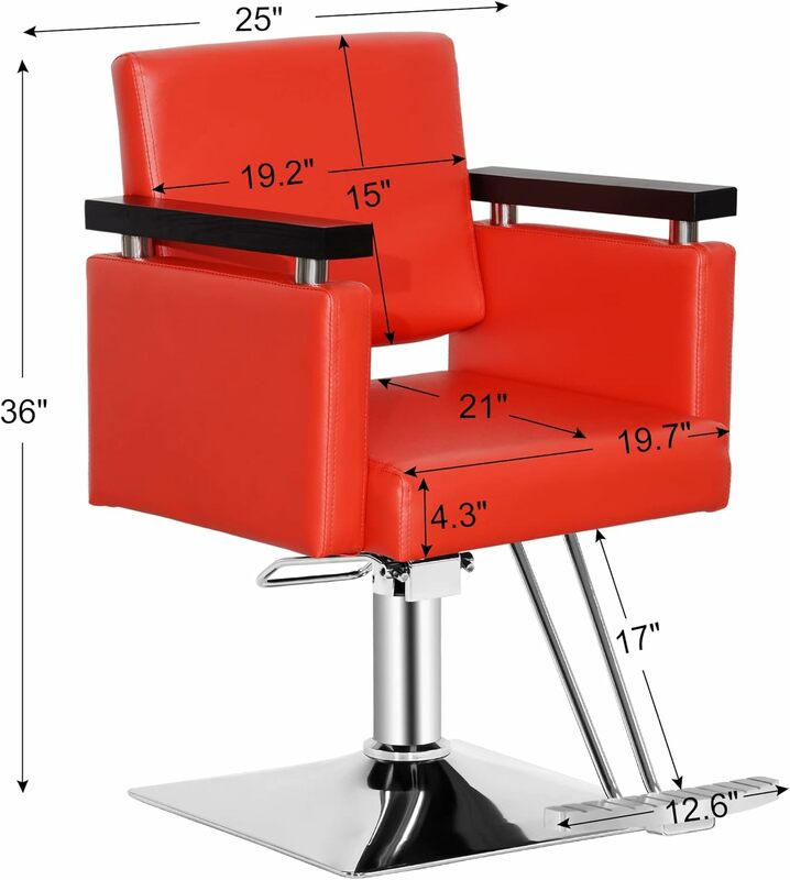 صالون حلاقة-كرسي هيدروليكي كلاسيكي للصالونات والسبا ومعدات التصميم والأحمر والجمال