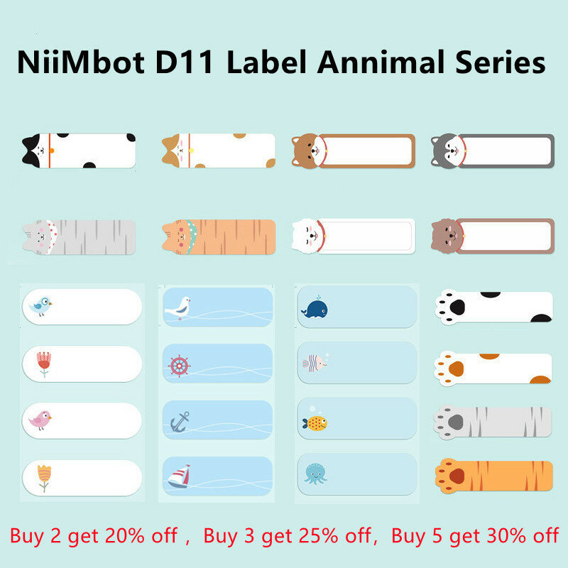 Niimbot D11 / D110 اسم التسمية ملصق مضاد للمياه تصنيف التخزين ملصق ملون الطابعات أفضل Hot
