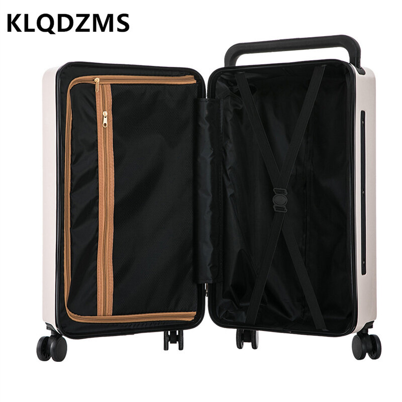 حقيبة ظهر ياباني واسعة من KLQDZMS مزودة بعجلات صامتة مقاس 20 بوصة للطالبات حقيبة صغيرة ذات إضاءة واضحة مناسبة 24 بوصة
