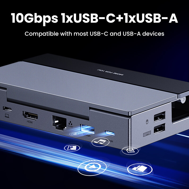 قفص الاتهام UGREEN-Steam Dock ، USB C HUB ، متوافق مع ROG ، Ally ، LEGION ، Go ، iPhone 15 Pro ، Pro Max ، 4K60Hz ، 9 منافذ ، RJ45 ، PD100W