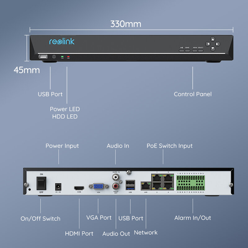 ريولينك-نظام كاميرا الأمن ، تسجيل الفيديو ، نظام المراقبة ، الصوت ثنائي الاتجاه ، 4K ، NVR ، 36CH ، 12MP ، 5MP ، 8MP كاميرا IP ، 24/7 ، NVS36