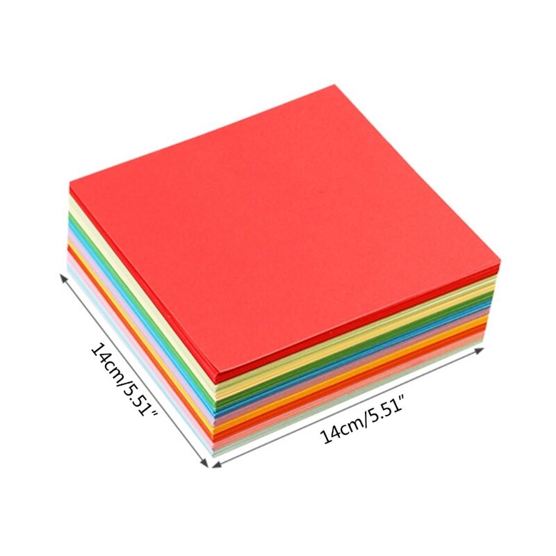Y1UB 100x/حزمة ورقة اوريغامي مربعة مزدوجة الوجهين الملونة ورق قابل للطي ورقة مربعة اليدوية لمشروع الفنون والحرف اليدوية DIY